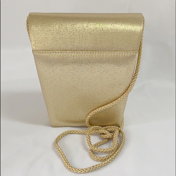 PRESTON & YORK Gold Bucket Bag Crossbody 6”x4.5” - Picture 3 of 7